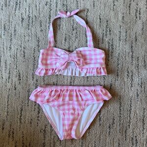 Janie and Jack Pink Checkered Swimsuit